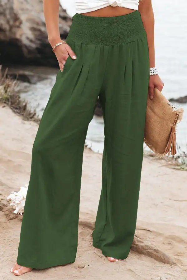 Solid Color Simple Wide Leg Pant Casual